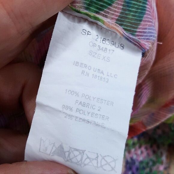 PATBO Womens Dress XS Pink Iris Floral Crochet Robe Tie Front Cascading Sheer - Picture 11 of 14